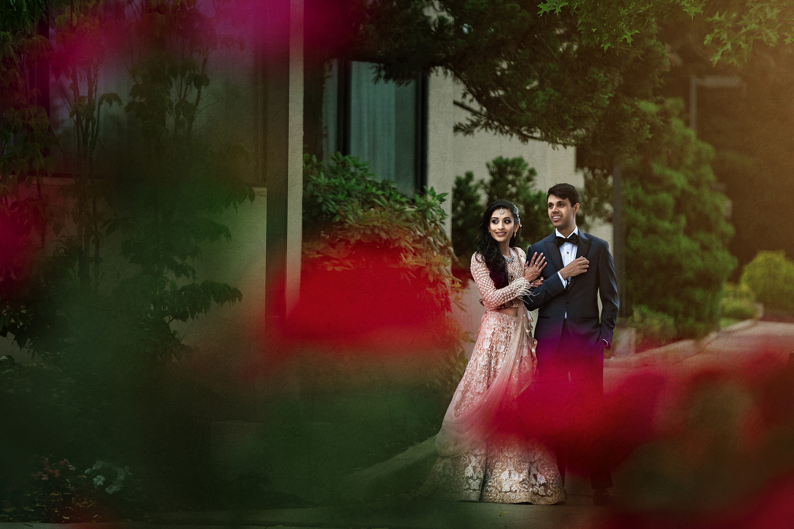 Indian Wedding Photography - Red & Green Trisha & Neel's Reception